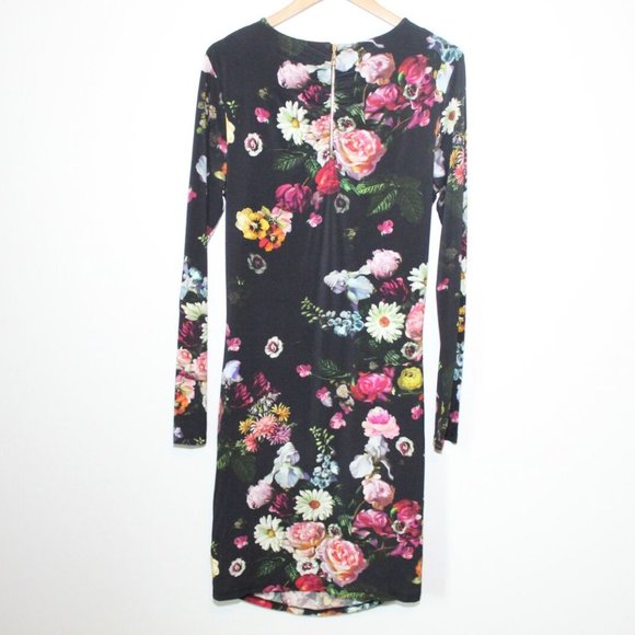 Ted Baker London Izzie Oil Painting Dress Floral Ruched Bodycon Size 4 H12695 - Picture 6 of 11